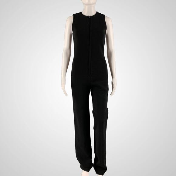 SAINT LAURENT Size 2 Black Wool Blend Sleeveless Jumpsuit - Picture 1 of 7